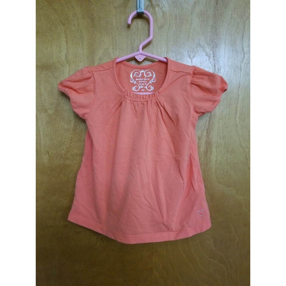 Girl's 3t The Children's Place orange short sleeve flare shirt